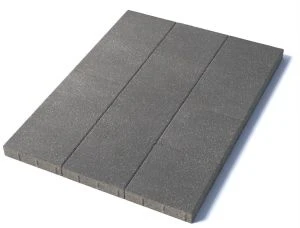 Тротуарная плитка Трио, 60 мм, гранит, серый