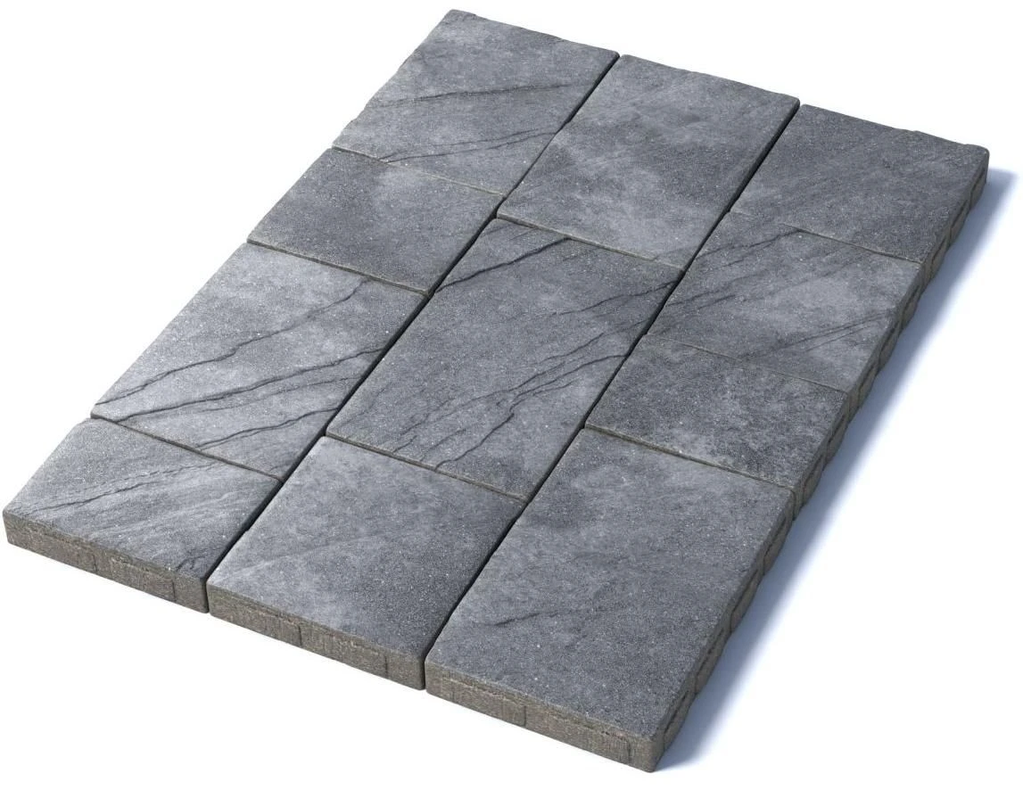 Тротуарная плитка Литос, 60 мм, Шунгит