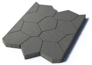 Тротуарная плитка Туртур, 80 мм, гранит, серый