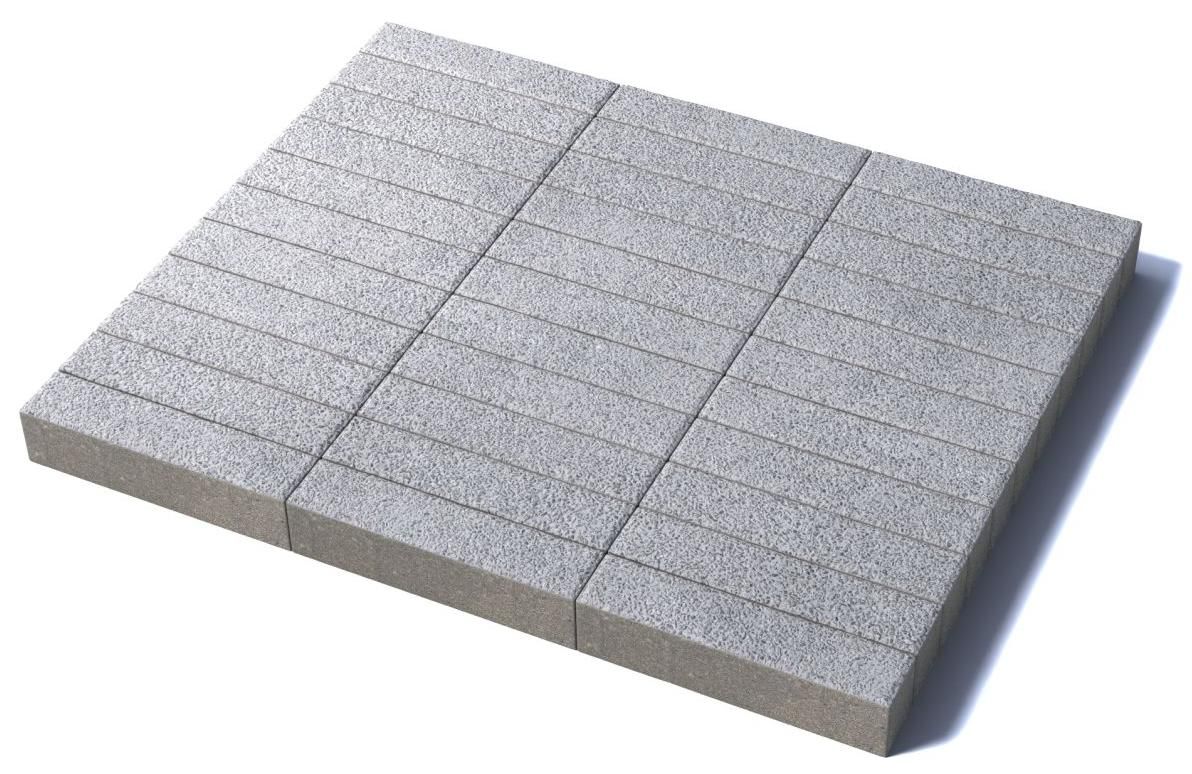 Тротуарная плитка Паркет 360х80х80 мм, гранит, белый