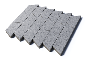 Тротуарная плитка Трапеция, 80 мм, мрамор, белый с черным Тротуарная плитка Трапеция, 80 мм, мрамор, белый с черным